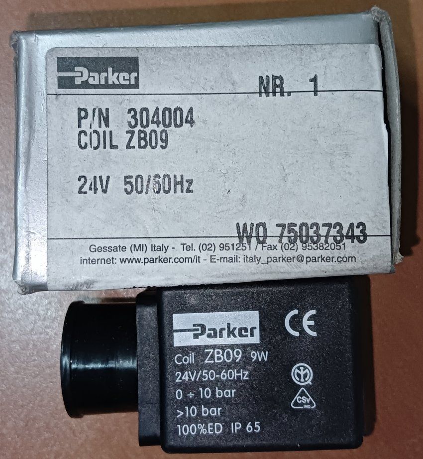 BOBINA ELECTROVALVULA PARKER ZB09, 9W,  304004 SOLENOIDE