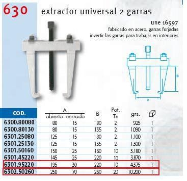EXTRACTOR UNIVERSAL 2 GARRAS