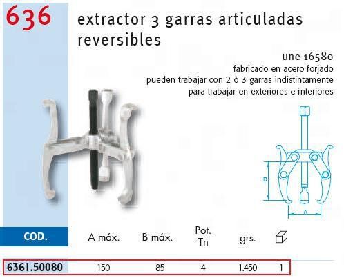 EXTRACTOR 3 GARRAS ARTICULADAS REVERSIBLES