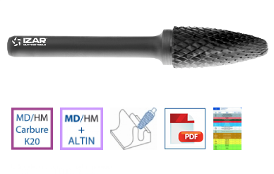 FRESA METAL DURO IZAR OJIVA REDONDEADA 9268 DENTADO 6 44811