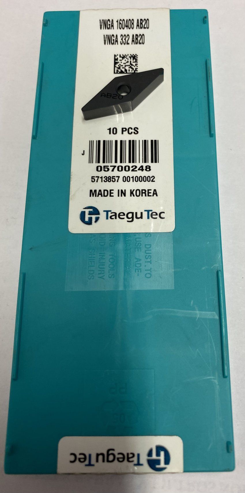 PLAQUITA VNGA 160408 AB20 TAEGUTEC