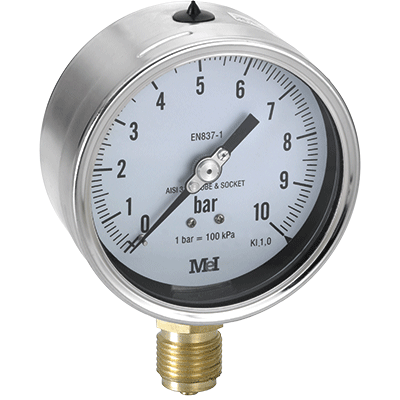 MANOMETRO DIA 100MM ROSCA 1/2 0 60Bar