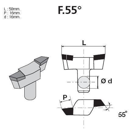 HERRAMIENTA SOLDADA IMPERO F.55º 16 M3 PARA PTR