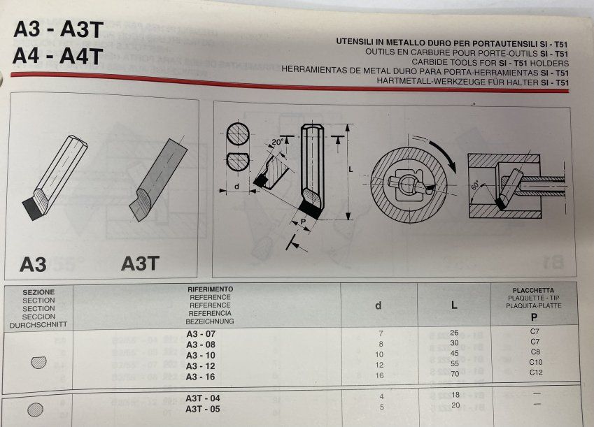 BARRITA DE METAL DURO PARA MANDRINAR A3 T10 P6 IMPERO