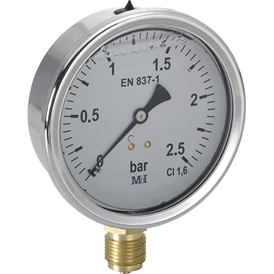 MANOMETRO VERTICAL GLICERINA DIA.100 0 16BAR MEI